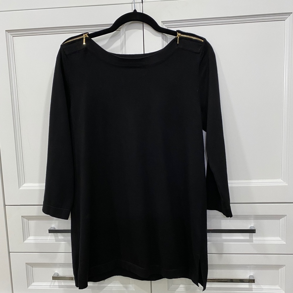 Cable and Gauge black sweater